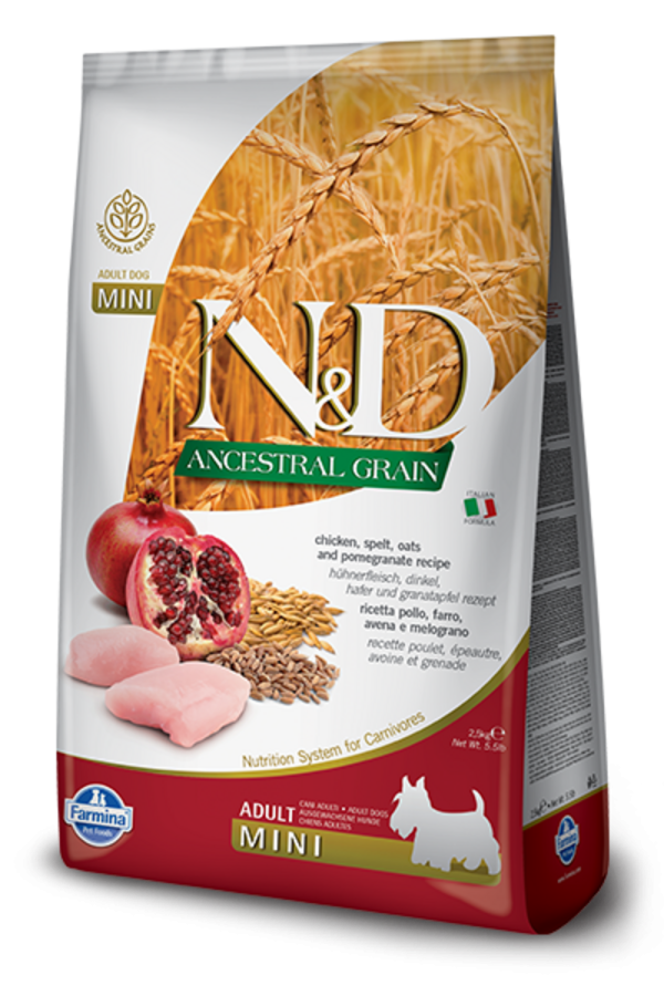 Farmina N&D Natural & Delicious Low Grain Mini Adult Chicken & Pomegranate Dry Dog Food Fashion