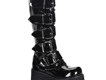 Trashville-518 Platform Boots - Glossy Black on Sale