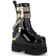 Eternal-115 Platform Boots - Shiny Black Fashion