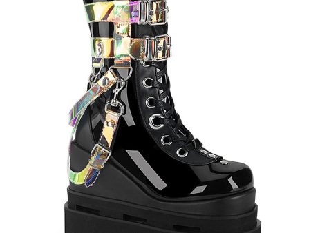 Eternal-115 Platform Boots - Shiny Black Fashion