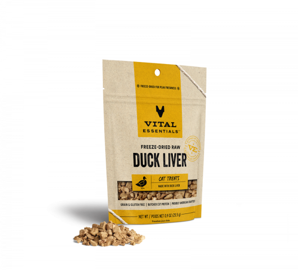 Vital Essentials Vital Cat Freeze Dried Grain Free Duck Liver Cat Treats Supply