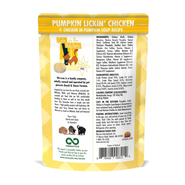 Weruva Cats In the Kitchen Pumpkin Lickin Chicken Pouches Wet Cat Food Online Hot Sale