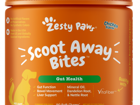 Zesty Paws Anal Gland Health Scoot Away Bites for Digestive & Immune Support Chicken Soft Chews for Dogs Discount