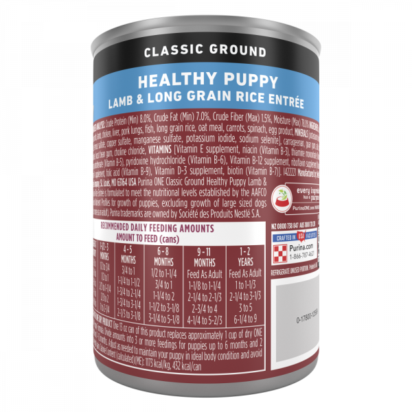 Purina ONE SmartBlend Classic Healthy Puppy Ground Lamb & Long Grain Rice Canned Dog Food Online Sale