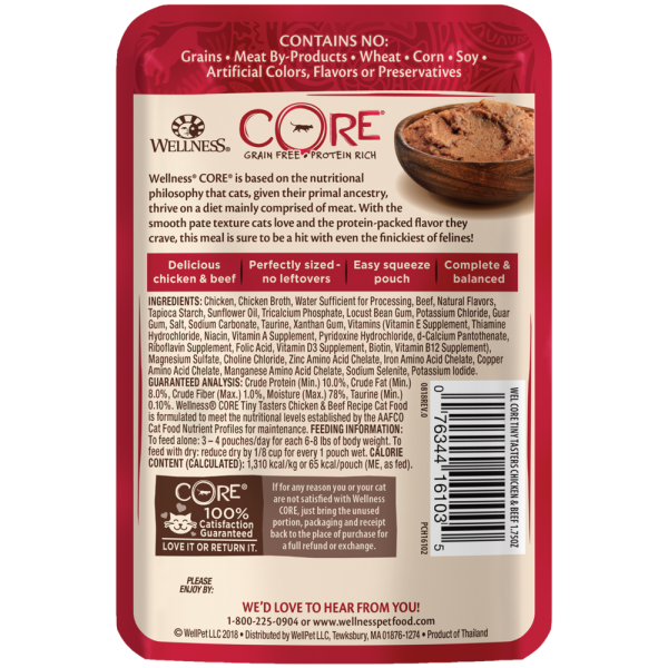 Wellness CORE Tiny Tasters Chicken & Beef Pate Wet Cat Food Online Sale