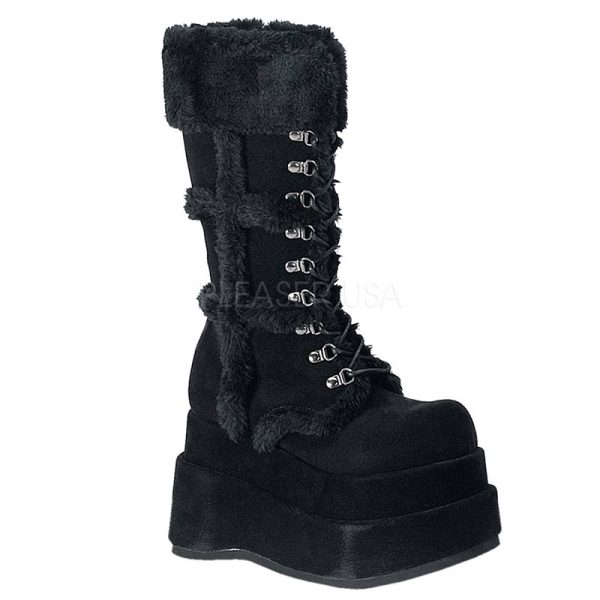 Bear-202 Platform Boots - Black Suede Online now