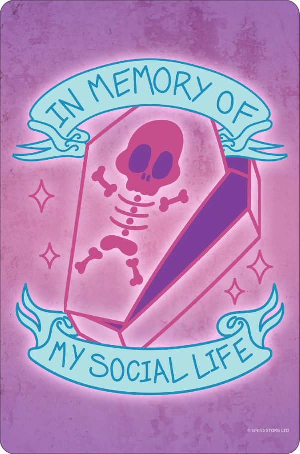 In Memory Of My Social Life Small Tin Sign Online now