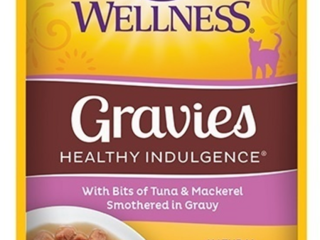 Wellness Healthy Indulgence Natural Grain Free Gravies with Tuna and Mackerel in Gravy Cat Food Pouch Sale