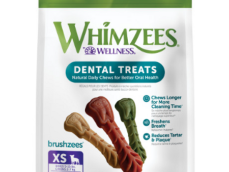 Whimzees Brushzees Natural Daily Dental Extra Small Breed Dog Treats Sale