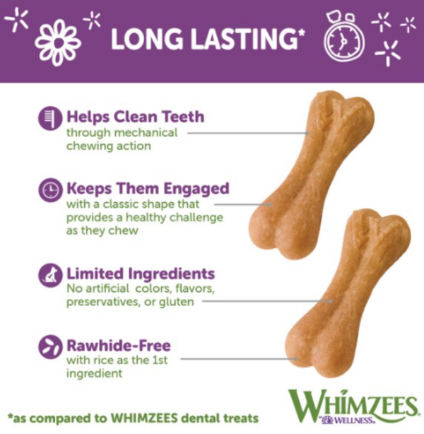 Whimzees Large Rice Bone Dental Chew Dog Treats Online now