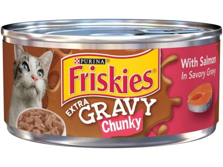 Friskies Extra Gravy Chunky with Salmon in Savory Gravy Canned Cat Food For Discount