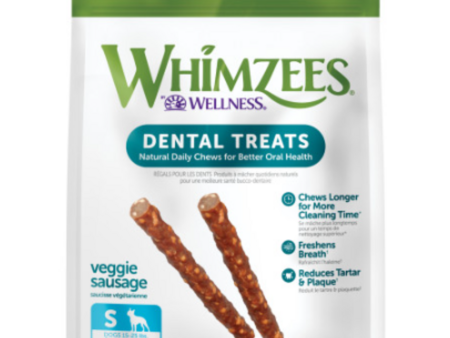 Whimzees Veggie Sausage Dental Chew Dog Treats Hot on Sale