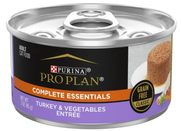 Purina Pro Plan Savor Adult Grain Free Turkey and Vegetable Entree Classic Canned Cat Food Supply