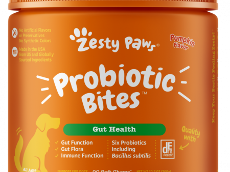 Zesty Paws Probiotic Bites with Digestive Enzymes Pumpkin Soft Chews for Dogs Online Hot Sale