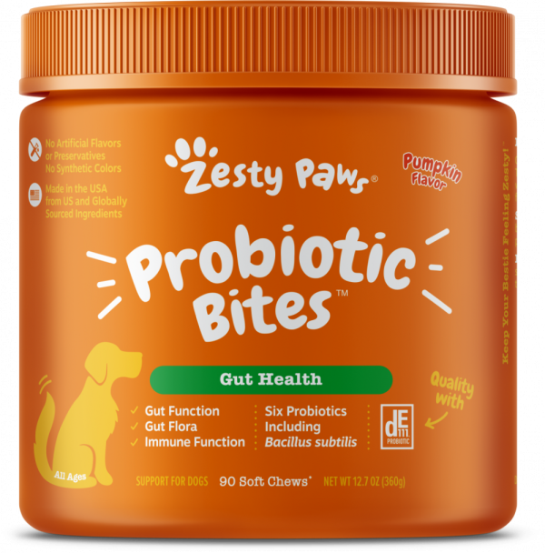 Zesty Paws Probiotic Bites with Digestive Enzymes Pumpkin Soft Chews for Dogs Online Hot Sale