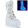 Swing-230G Platform Boots - White Glitter Online Hot Sale