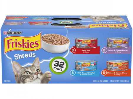 Friskies Shreds Variety Pack Canned Cat Food For Sale