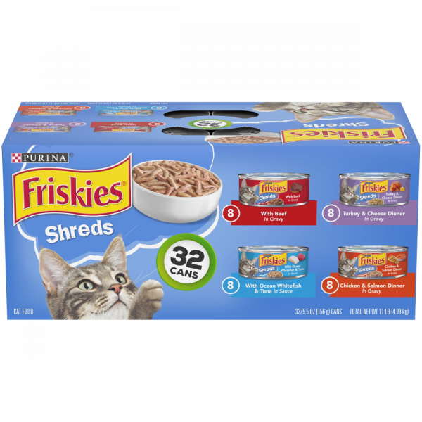 Friskies Shreds Variety Pack Canned Cat Food For Sale