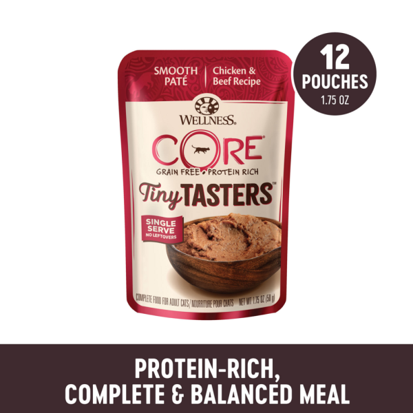 Wellness CORE Tiny Tasters Chicken & Beef Pate Wet Cat Food Online Sale