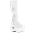 Dynamite-218 Platform Boots - White Patent Online Sale