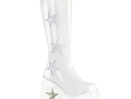 Dynamite-218 Platform Boots - White Patent Online Sale