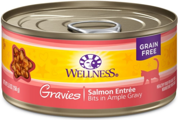 Wellness Natural Grain Free Gravies Salmon Dinner Canned Cat Food For Cheap