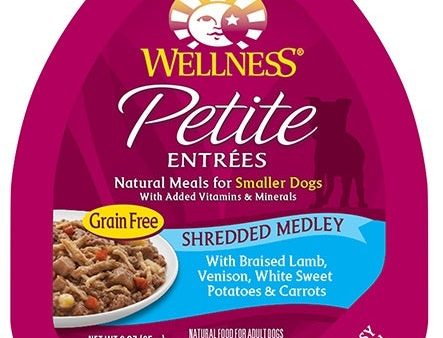 Wellness Small Breed Natural Petite Entrees Shredded Medley with Braised Lamb, Venison, White Sweet Potatoes and Carrots Dog Food Tray Online