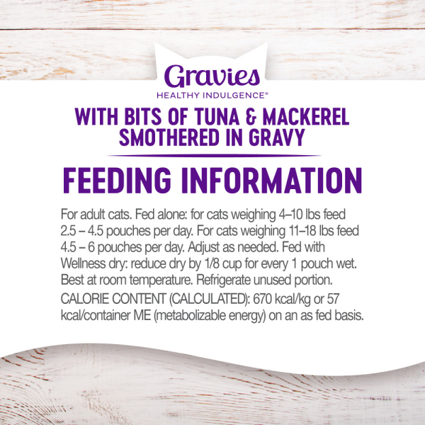 Wellness Healthy Indulgence Natural Grain Free Gravies with Tuna and Mackerel in Gravy Cat Food Pouch Sale