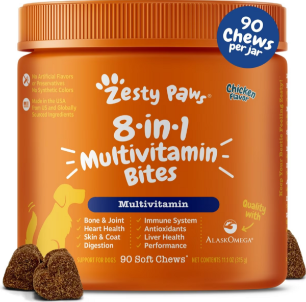 Zesty Paws 8-in 1 Multifunctional Bites Chicken 90ct Fashion