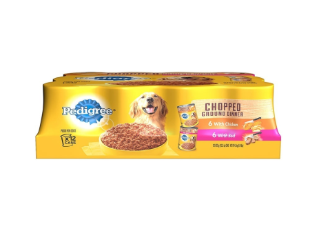 Pedigree Chopped Ground Dinner Multipack with Chicken and Beef Canned Dog Food on Sale