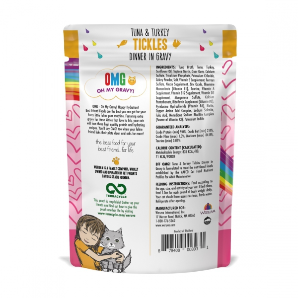 Weruva BFF Tuna & Turkey Tickles Recipe Pouches Wet Cat Food Online now