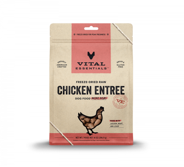 Vital Essentials Freeze Dried Grain Free Chicken Mini Nibs Entree for Dogs Food For Cheap