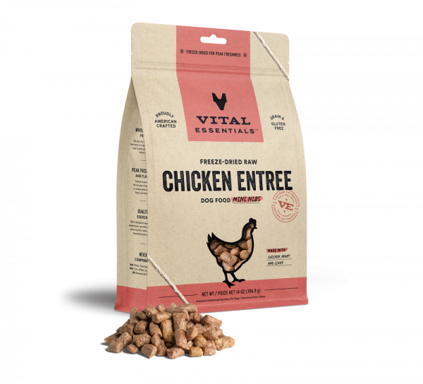 Vital Essentials Freeze Dried Grain Free Chicken Mini Nibs Entree for Dogs Food For Cheap