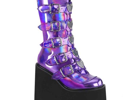 Swing-230 Platform Boots - Purple Holographic on Sale