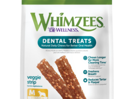 Whimzees Medium Veggie Strip Dental Chew Dog Treats Cheap