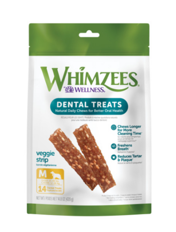 Whimzees Medium Veggie Strip Dental Chew Dog Treats Cheap