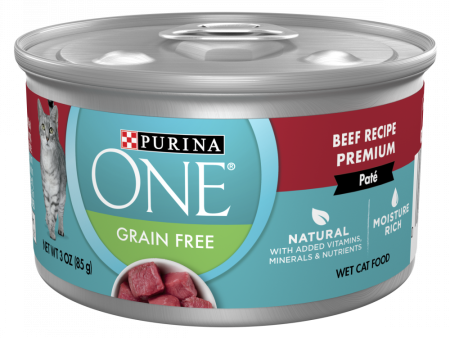 Purina ONE Grain Free Premium Pate Beef Canned Cat Food Cheap