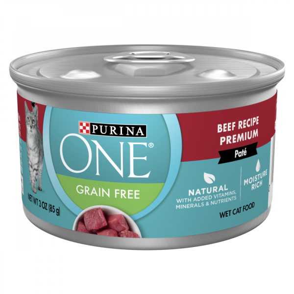 Purina ONE Grain Free Premium Pate Beef Canned Cat Food Cheap